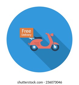 Free Delivery. Single flat color icon. Vector illustration.