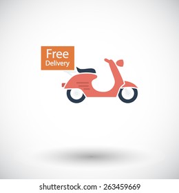 Free Delivery. Single flat icon on white background. Vector illustration.