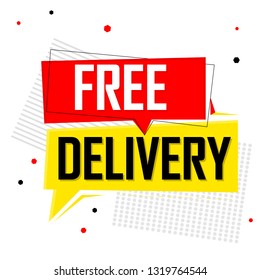 Free Delivery, speech bubble, banner design template, sale tag, vector illustration