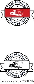 Free Delivery Stamp or icon Vector Design with Monochromatic and Colored Versions