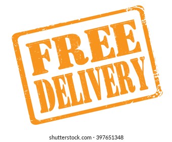 free delivery stamp on a white, vector illustration