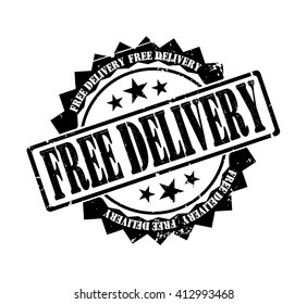 free delivery stamp on a white, vector illustration