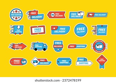 Free Delivery Sticker Label Set