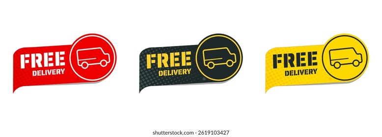 Free delivery - sticker, symbol, badge - vector illustration