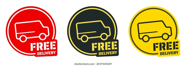 Free delivery - sticker, symbol, badge - vector illustration