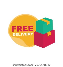 Free Delivery Sticker Vector - 02