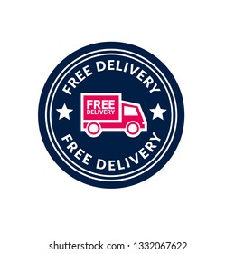 free delivery sticker,label,emblem. designed for promotional campaign or business marketing material.