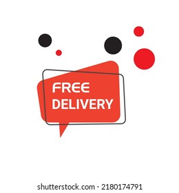 Free delivery tag design. Vector illustrator.