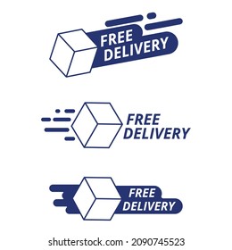 Free delivery tag set. Vector illustrations of “FREE DELIVERY” tag. Isolated elements and editable colors.