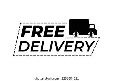 Free delivery text logo with car design