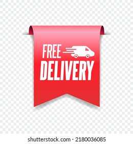 Free Delivery Text On Label For Shopping Advertising