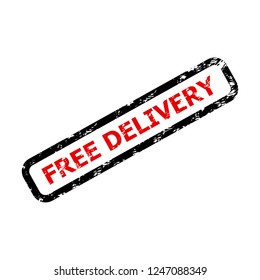 Free delivery text rubber stamp isolated on white. Guarantee free delivery for business, guarantee transportation. Vector illustration