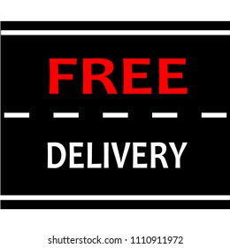 free delivery transportation sign stamp on a road . black red white text vector