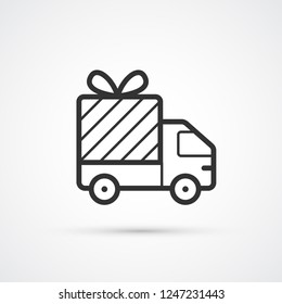 Free Delivery trendy style black icon. Vector illustration