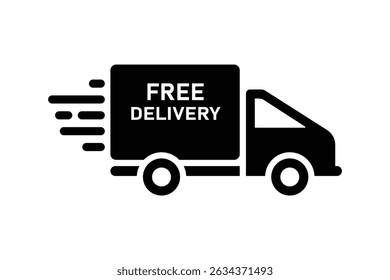 Free Delivery Truck Flat Icon, free delivery truck icon vector, express delivery cargo icon