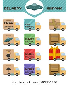 Free delivery! Delivery truck flat set