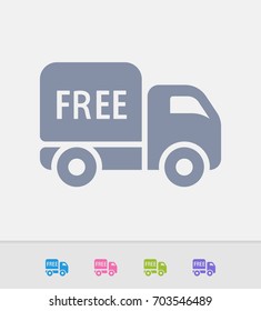 Free Delivery Truck - Granite Icons. A professional, pixel-perfect icon designed on a 32x32 pixel grid and redesigned on a 16x16 pixel grid for very small sizes