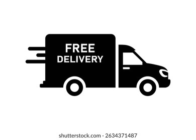 Free Delivery Truck Icon Design, free delivery truck icon vector, express delivery cargo icon