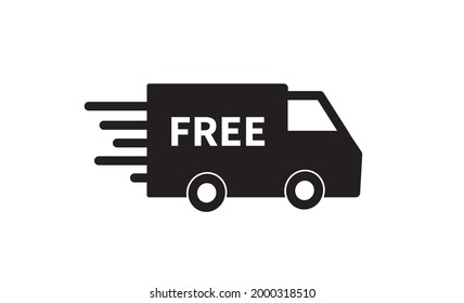 Free delivery truck icon. Fast shipping. Design for website and mobile apps. Vector illustration.