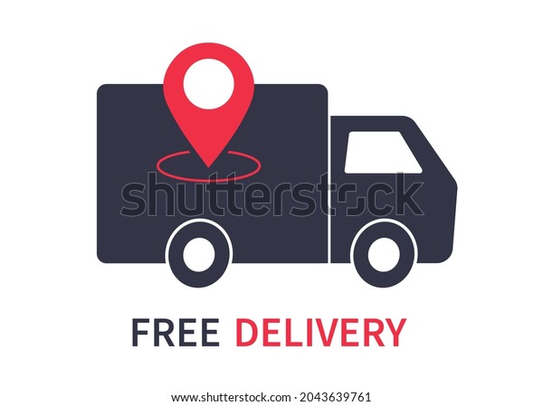 Free delivery truck icon. Fast
shipping. Design for website and mobile apps. Vector
illustration.