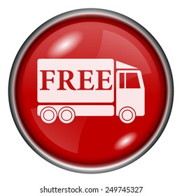 Free delivery truck icon. Internet button on white background. 