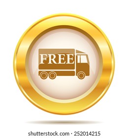 Free delivery truck icon. Internet button on white background. EPS10 vector. 