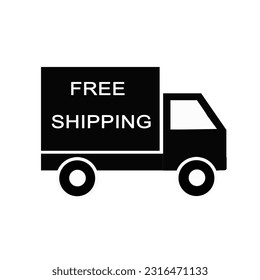 Free delivery truck icon. Free shipping label. Transport concept. Simple vector illustration for graphic and web design.