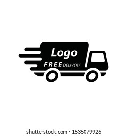 free delivery  truck icon, vector, black