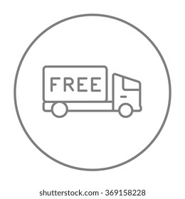 Free delivery truck line icon.