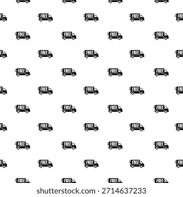 Free delivery truck seamless pattern isolated on white background