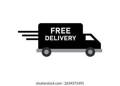 Free Delivery Truck Silhouette Icon, free delivery truck icon vector, express delivery cargo icon