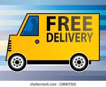 Free Delivery truck, vector illustration