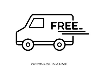 Free Delivery Van Flat Icon