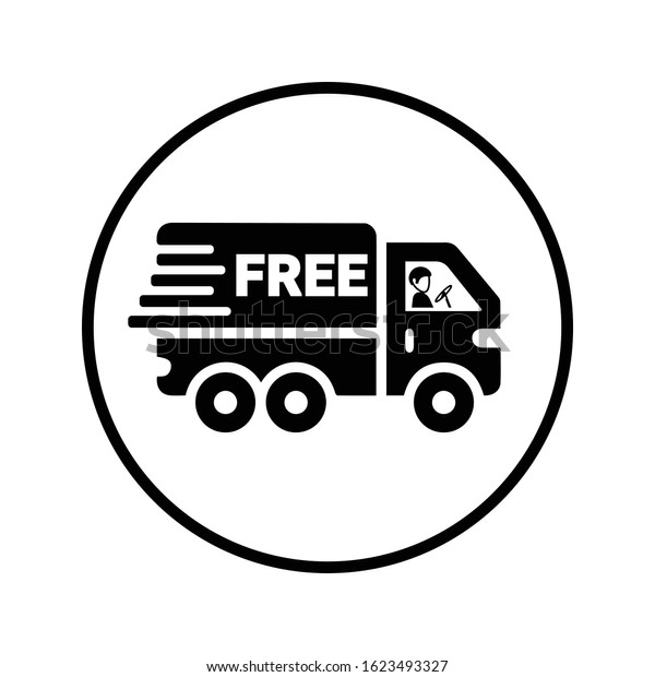 Free delivery van\
icon, cost free shipping