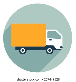  Free Delivery Vector Car Icon. Logistic Transport