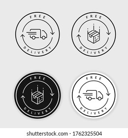 Free Delivery vector circle icon sign for online store.