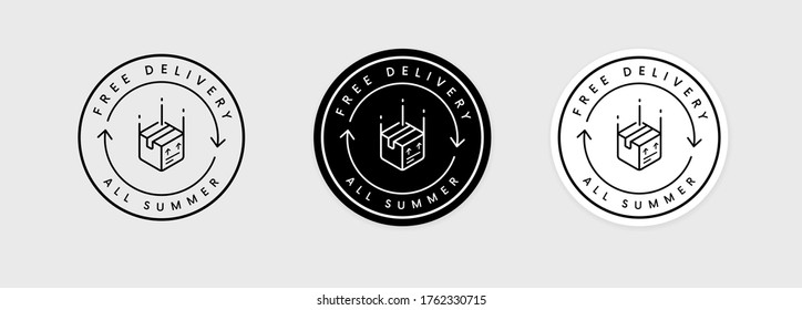 Icono de círculo vector de entrega libre para tienda en línea.