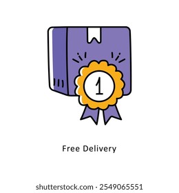 Ilustración de estilo de iconos de contorno rellenos de Vector de entrega gratis. Archivo EPS 10