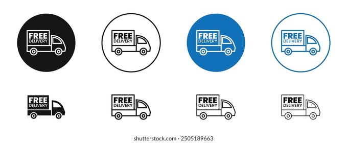 Free delivery vector icon in black and blue colors