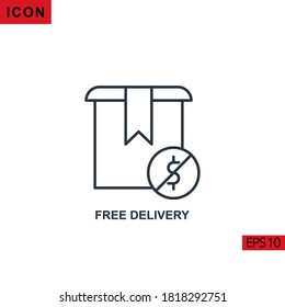 Free delivery vector icon on white background. Illustration line icon for graphic, print media interfaces and web design.
