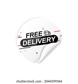 Free delivery vector icon. Shipping sticker. Banner cargo services on white background