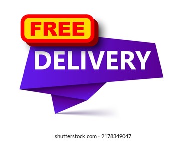 Free delivery vector icon. Shipping pointer. Sticker of cargo services on transparent background. Free delivery concept 3d illustration isolated. Banner design template, on all orders, sale tag