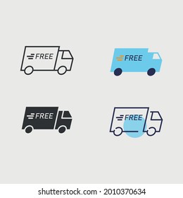 free delivery vector icon truck van delivering goods and purchases icon