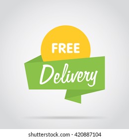 Free delivery vector isolated badge. Vector illustration