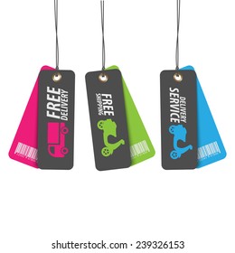 Free delivery vector label.  