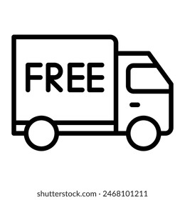 Free Delivery Vector Line Icon Design