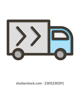 Diseño de iconos de colores llenos de la línea gruesa del vector de entrega libre