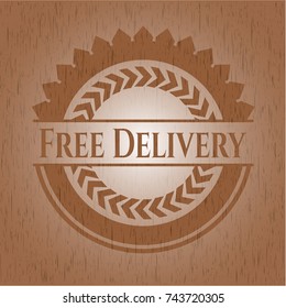 Free Delivery vintage wood emblem