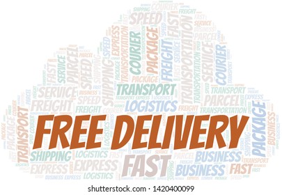 Free Delivery word cloud. Wordcloud made with text only.