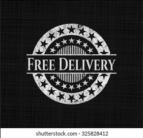Free Delivery written with chalkboard texture
